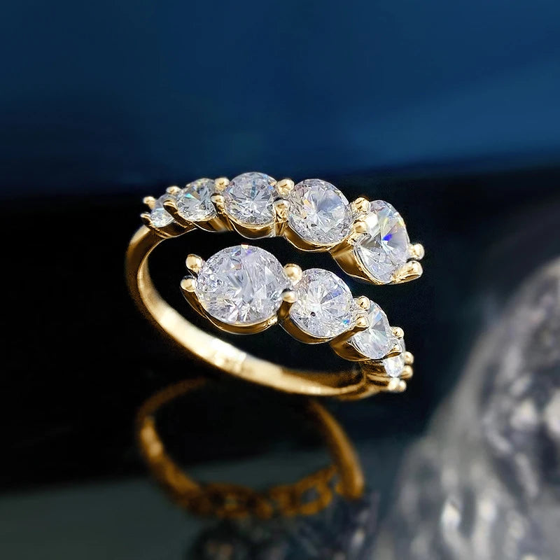 3.26cttw All Moissanite Rings for Woman Sparkling Diamond Wedding Band Anniversary Engagement Ring 925 Sterling Silver Jewelry