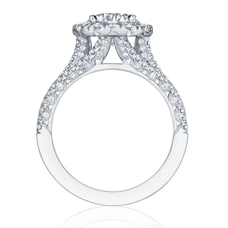 Light Luxury Classic 925 Sterling Silver Square Moissanite Ring as a Jewelry Gift for Women's Engagement Party