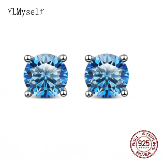 4–8 mm Colored Moissanite Stud Earrings