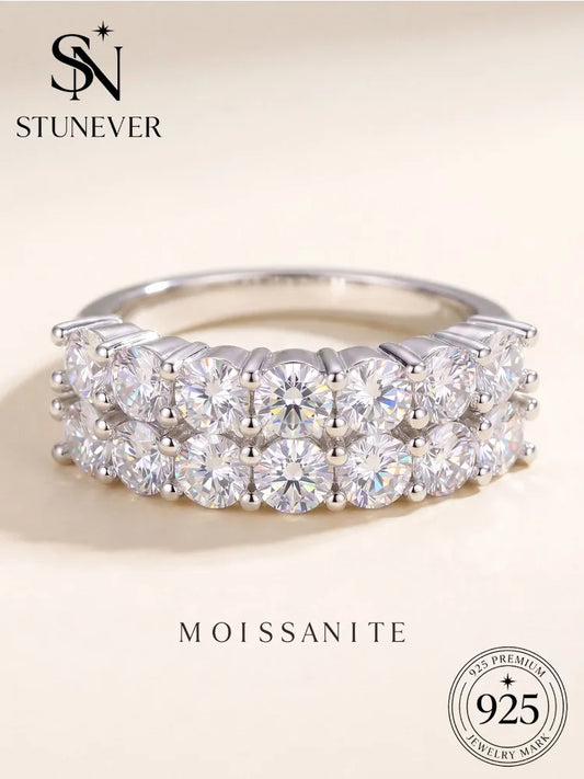 Real 1.4ct Moissanite Diamond Round Updated Ring for Women 925 Sterling Sliver Wedding Engagement Daily Wear Luxury Fine Jewelry
