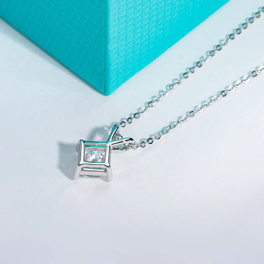 2–5 CT Princess Cut Moissanite Pendant Necklace