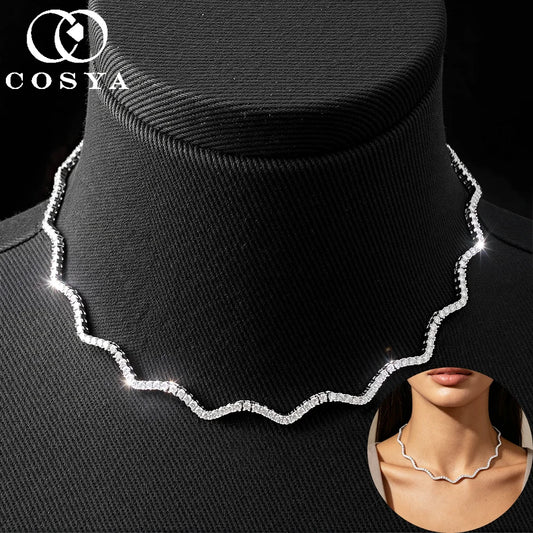 2 mm Moissanite Riviera Tennis Necklace