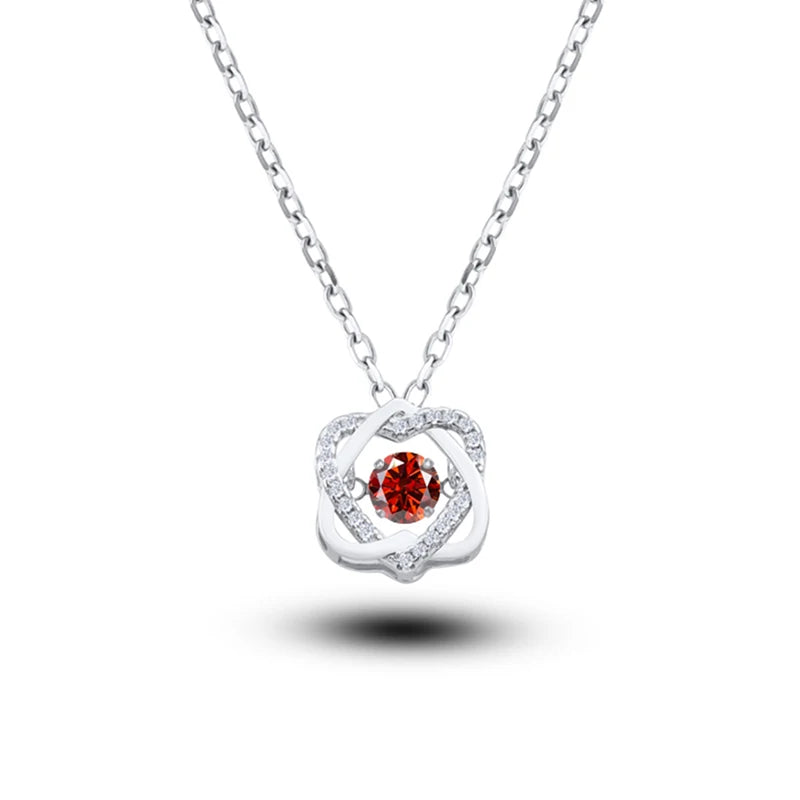 Moissanite Necklace For Women 100% Sterling S925 Silver With White Gold Plated Lab Diamond Jewelry Wedding Pendant with O-chain
