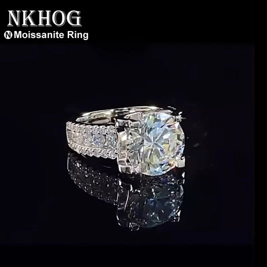 Real 2 Carat 8mm Moissanite Wedding Ring For Women Men 925 Sterling Silver Band D Color VVS Diamond Engagement Fine Jewelry Gift