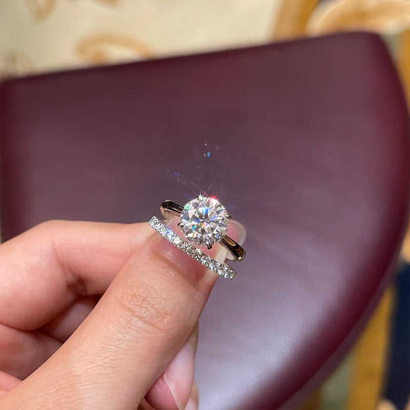 Lnkry 2.0CT Moissanite Bridal Rings Set with Certificate 14k Gold Filled Lad Diamond Wedding Band Ring For Women Jewelry