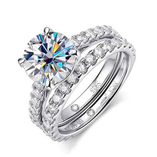 0.6–3.5 CT Moissanite Row Ring Set