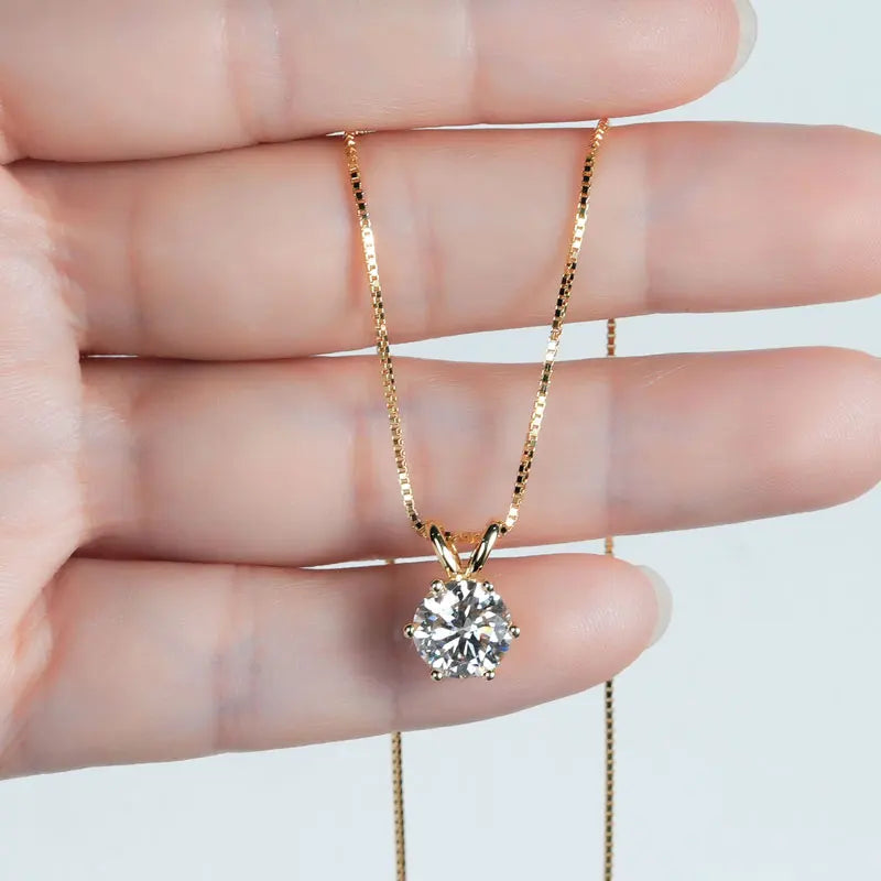 0.5–5 CT Classic Moissanite Pendant Necklace