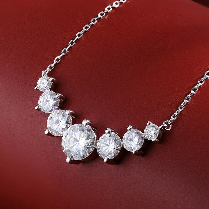 OEVAS 100% 925 Sterling Silver 1.7 Carat Moissanite Diamond Pendant Necklace For Women Luxury Wedding Party Fine Jewelry Gifts