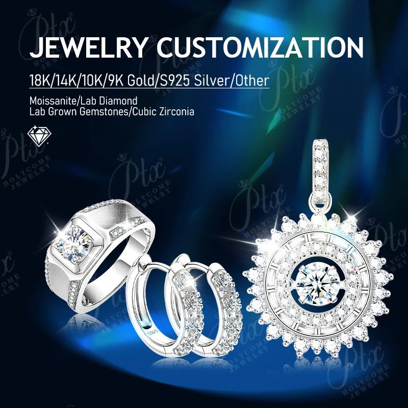 Moissanite Earrings Pear-cut Women's Style D/ VVS1 Grade Bezel-set Diamond Jewelry Suitable for Parties and Engagement Gifts