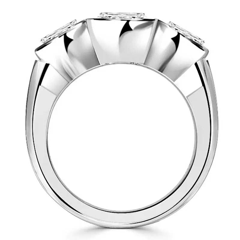 Ehhai GRA Certified 5mm&6.5mm Bezel Set Round Moissanite Ring for Women 925 Sterling Silver Wedding Engagement Ring Jewelry Gift