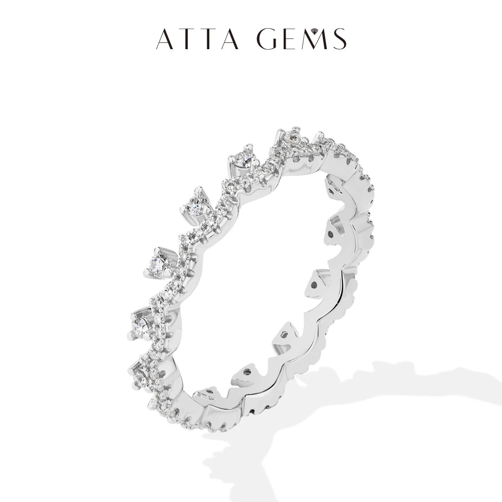 ATTAGEMS 2026 New Moissanite Lace Ring Light Luxury Silver 925 Stackable Rings for Women High Quality Wedding Party Jewelry Gift