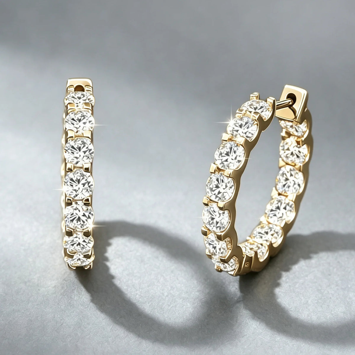 3.0 D Color Moissanite Hoop Earring 925 Sterling Sliver Moissanite Hoop Earring for Women Wedding Party Jewelry