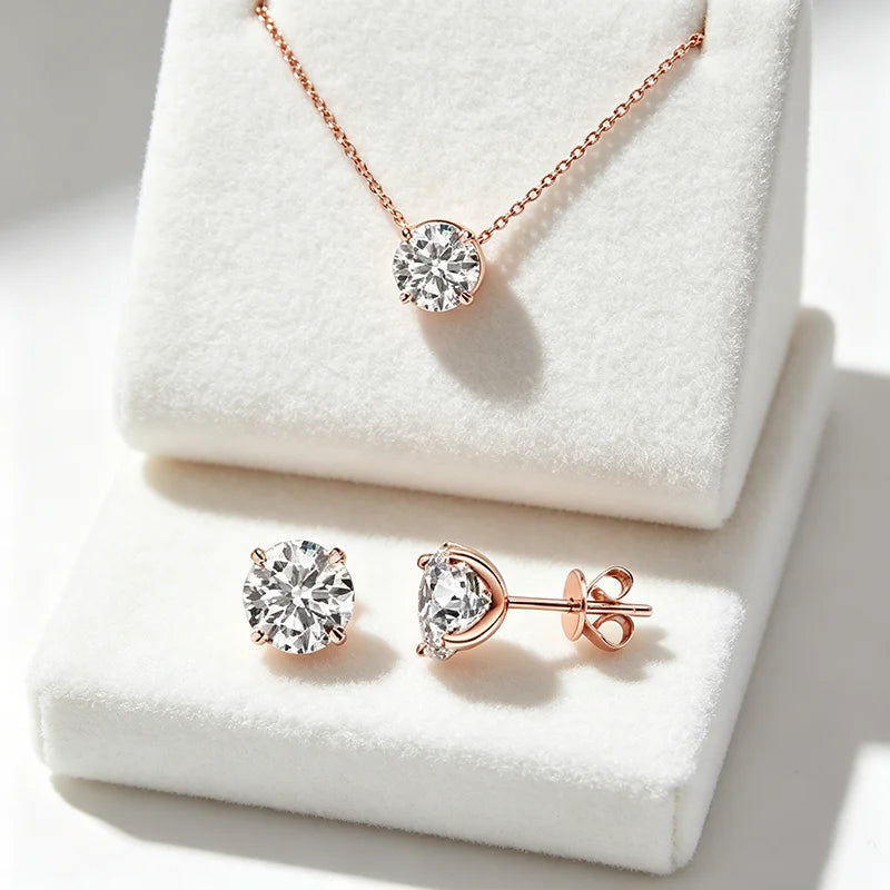 Smyoue Certified 1-5CT Real Moissanite Jewelry Sets for Women Men Lab Diamond D Vvs1 Dainty Brilliant s925 Sterling Silver Set