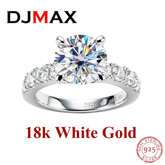 4.3 CT Round Cut Four-Prong Moissanite Engagement Ring