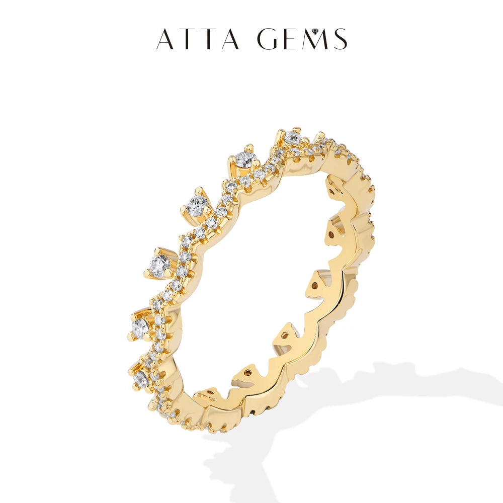 ATTAGEMS 2026 New Moissanite Lace Ring Light Luxury Silver 925 Stackable Rings for Women High Quality Wedding Party Jewelry Gift