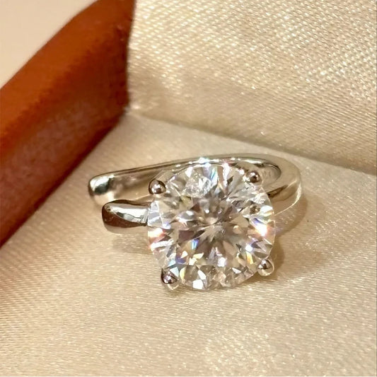 Certified 2CT Round Solitaire Moissanite Open Ear Cuff For Women S925 Silver Lab Diamond Minimalist Unique Earrings No Piercing