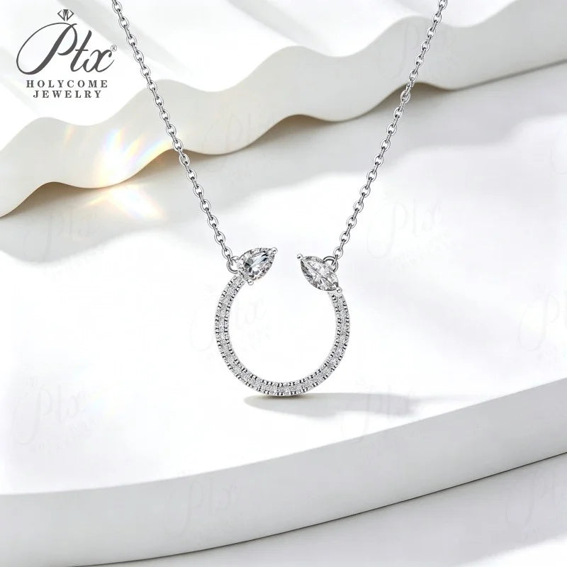 Moissanite Pendant Necklace Water Drop 925 Sterling Silver 18K Gold Plated Classical Unique Gift for Woman Holycome Jewelry