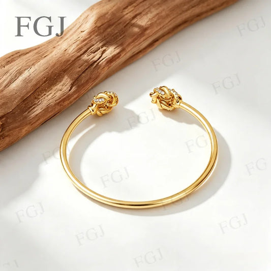 2ct Moissanite Bracelet For Women 6.5MM D VVS1 925 Silver Gold Color Flower Bangle Hand Opening Cuffs Wedding Jewelry Gifts