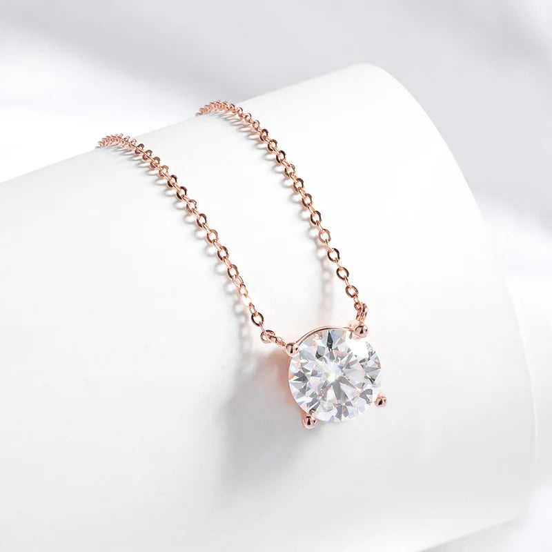 1–5 CT Round Solitaire Moissanite Necklace