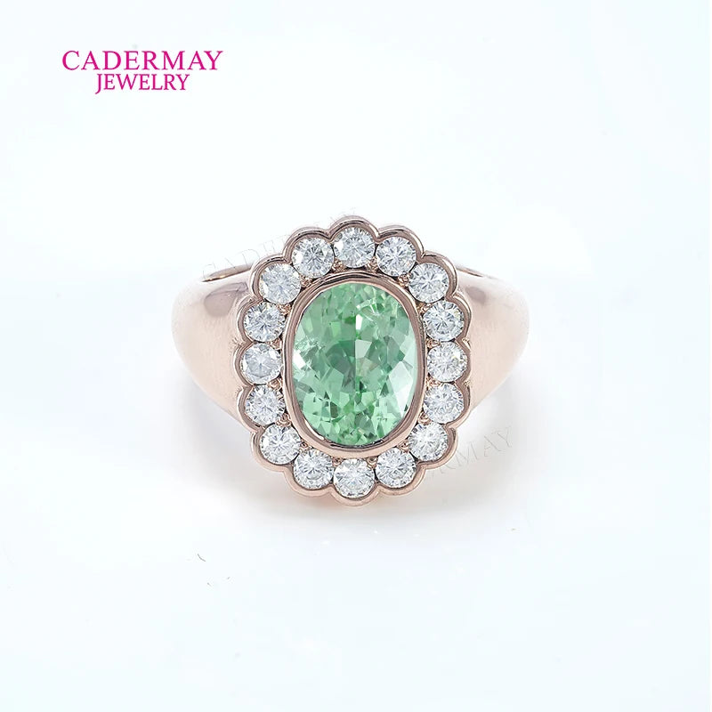 Chic Dainty Pinky Ring 925 Silver 6x8mm Oval Shape Light Blue Lab Grown Sapphire Moissanite Halo Ring Women Men