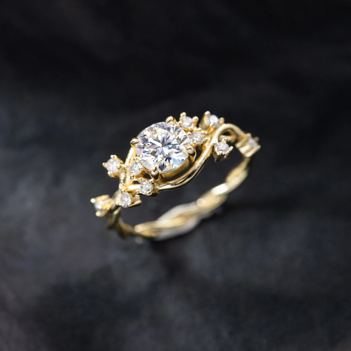 925 Silver Round Cut 1ct 2ct 3ct Moissanite Ring for Woman Gold Plated Zircon Cluster Rings Anniversary Gifts with Certificate
