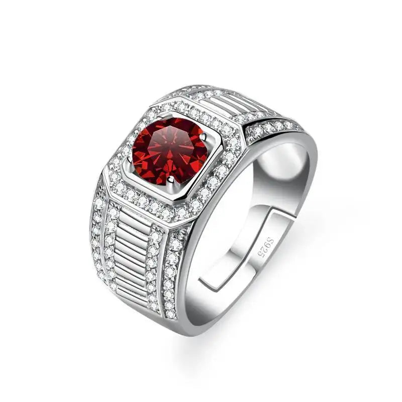 1CT Moissanite Men's Ring 925 Sterling Silver With Bright Fire Color Luxury Couple Wedding Band For Men 2026