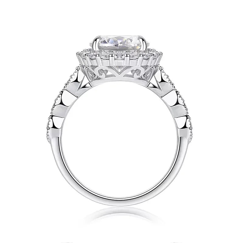 3ct D Color Moissanite Halo Engagement Ring Women 925 Sterling Silver Full Mosan Diamond Wedding Rings Pass Tester Wholesale