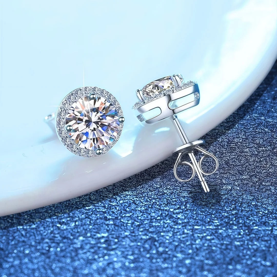 1ct D Color Moissanite Earring for Women Wedding Fine Jewely with GRA 925 Sterling Sliver Plated 18k White Gold Earring Gift