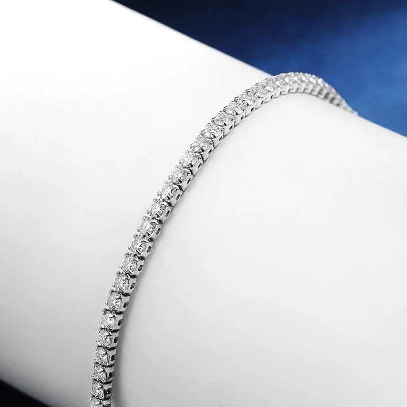 TBCYD 2mm Moissanite Tennis Necklace for Women S925 Silver Diamond Adjustable Choker Chain Wedding Necklaces Gold Jewelry