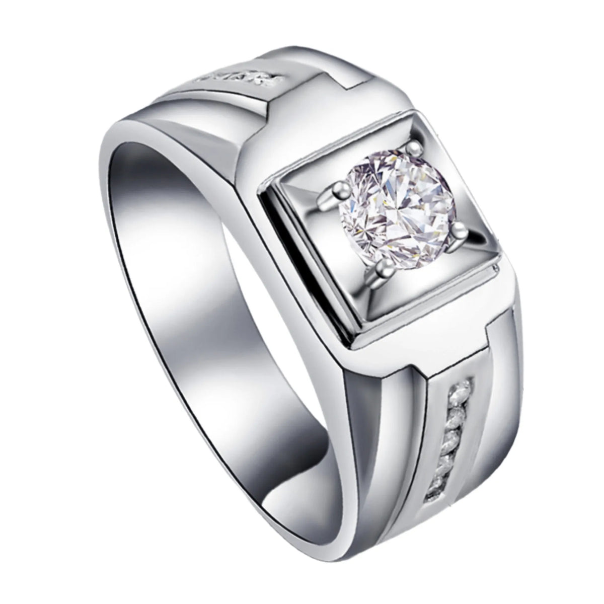 New 925 Sterling Silver Men Ring 1ct Moissanite for Men Women Wedding Luxury Jewelry Engagement Charm Fashion Party Gifts