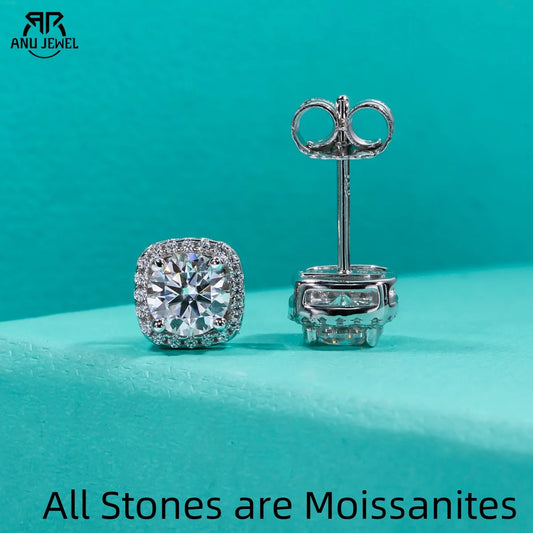 1 CTTW 5 mm Moissanite Stud Earrings
