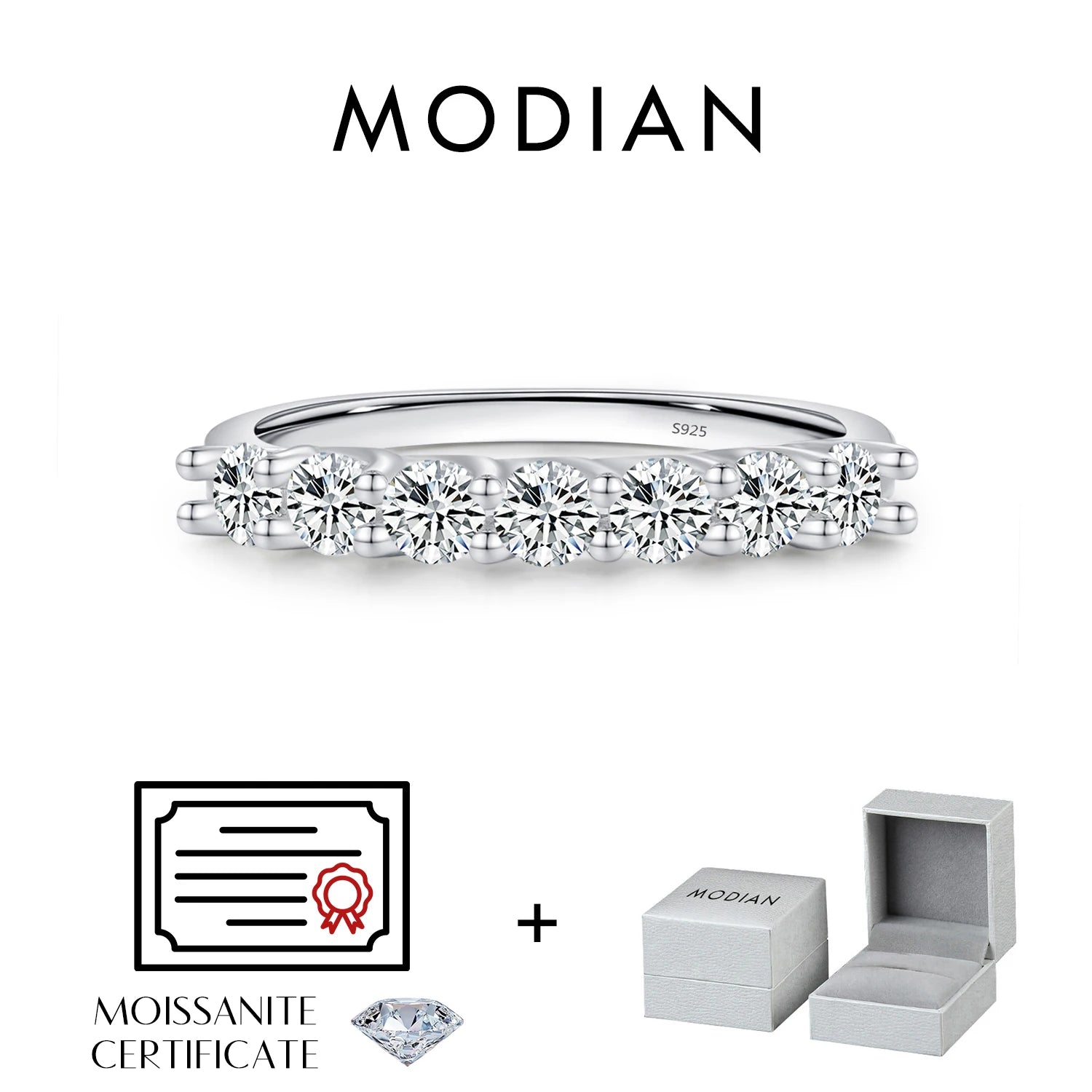 0.05–0.1 CT Crown Moissanite Stackable Wedding Band