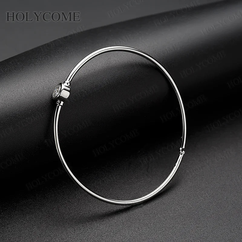 0.5Carat D Moissanite Bangle Bracelet S925 Silver Fine Jewelry for Women Classic Valentine's Day Birthday Gift With Certificate