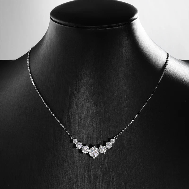 OEVAS 100% 925 Sterling Silver 1.7 Carat Moissanite Diamond Pendant Necklace For Women Luxury Wedding Party Fine Jewelry Gifts