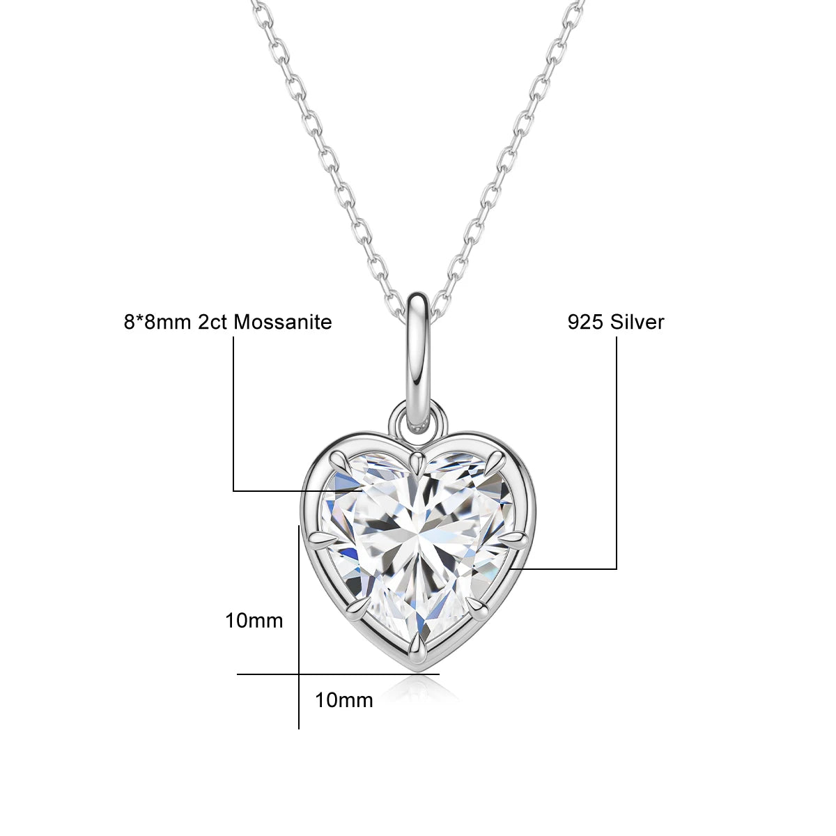 Heart Shape Necklace Pendant 2CT D Color Moissanite 14K Gold Filled for Girlfriend Fiancée Gift  Valentine's Day Gifts Romantic