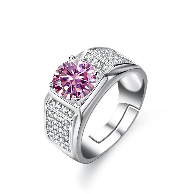 JoyceJelly Gorgeous 925 Sterling Silver Moissanite Ring For Men Boss Male Rings Wedding Engagement Party Luxury Jewelry Size7-11