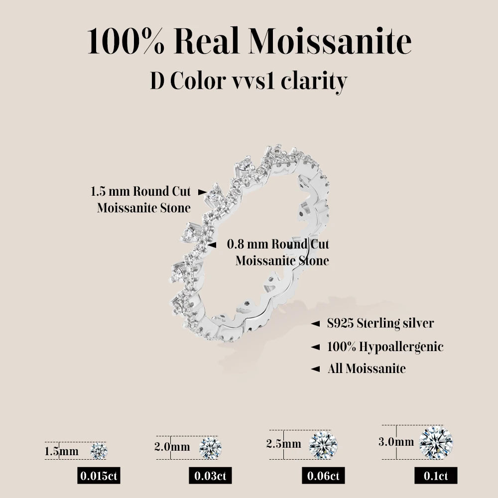 ATTAGEMS 2026 New Moissanite Lace Ring Light Luxury Silver 925 Stackable Rings for Women High Quality Wedding Party Jewelry Gift