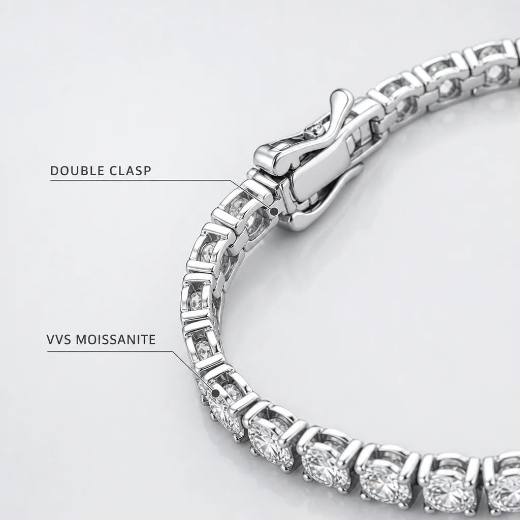 SY Brand Jewelry Moissanite Diamond Tennis Chain Necklace 925 Sterling Silver Necklaces Women Men D Color VVS GRA Certificated