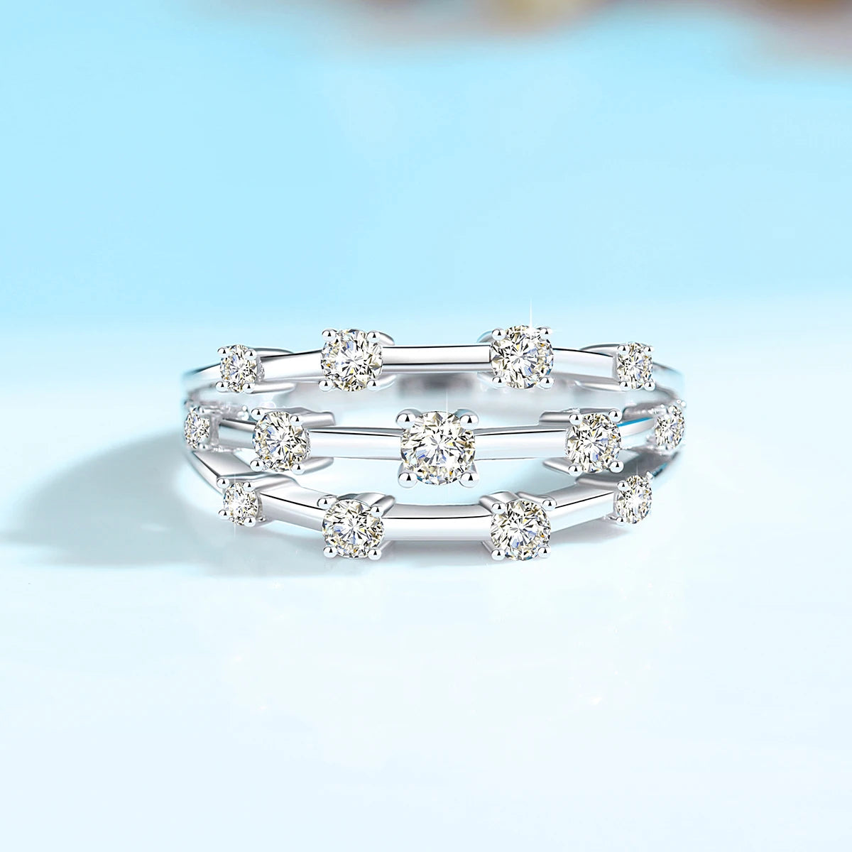 Moissanite Ring for Women 925 Sterling Silver Girls Jewelry Wedding Band Trendy Anniversary Gift Madam Fine Jewelry