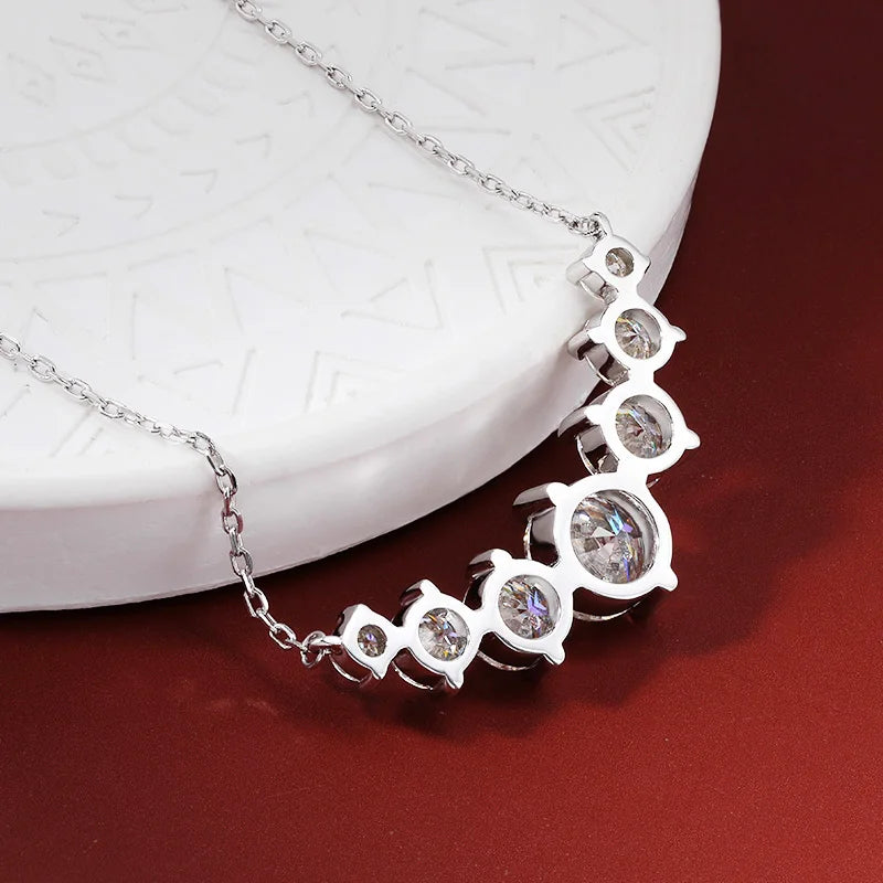 OEVAS 100% 925 Sterling Silver 1.7 Carat Moissanite Diamond Pendant Necklace For Women Luxury Wedding Party Fine Jewelry Gifts