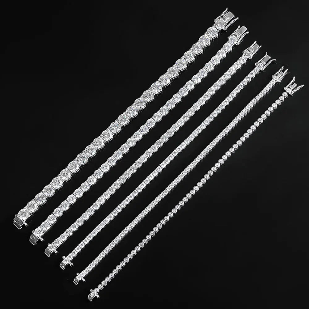 Factory Price D VVS1 Moissanite Tennis Bracelet 925 Sterling Silver Single Row Classics with GRA Bracelets for Women Man Jewelry