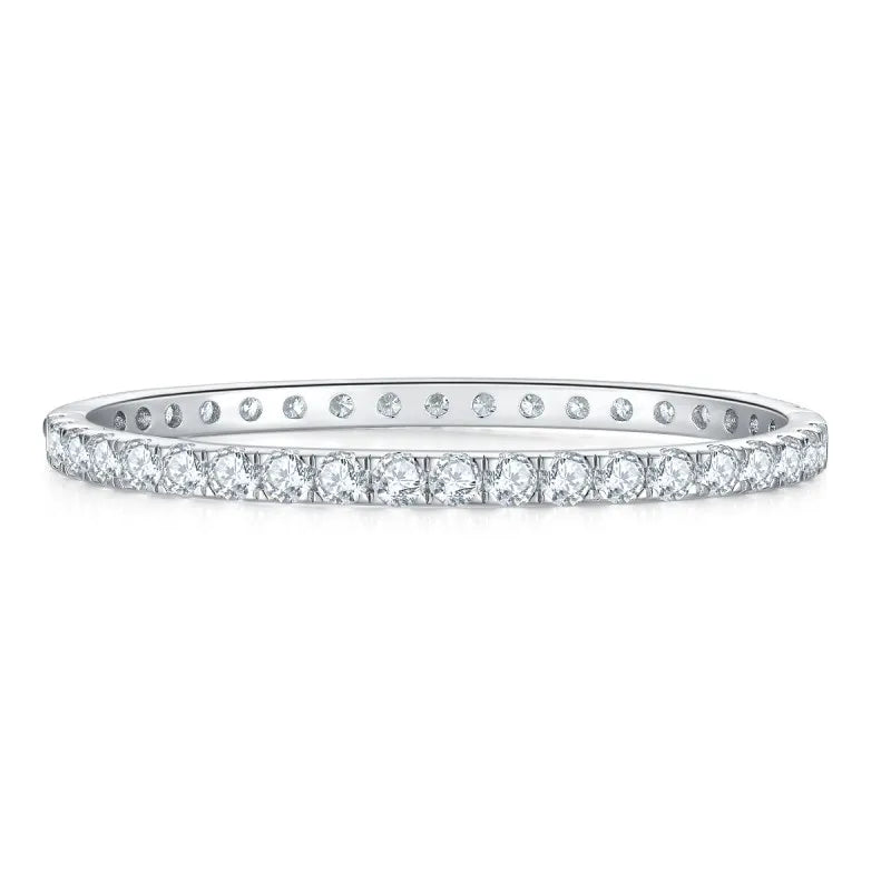 KEEP YES 4.0mm All Moissanite Diamonds Anniversary Bangles Bracelet for Women Men S925 Sterling Silver Bracelets Fine Jewelry