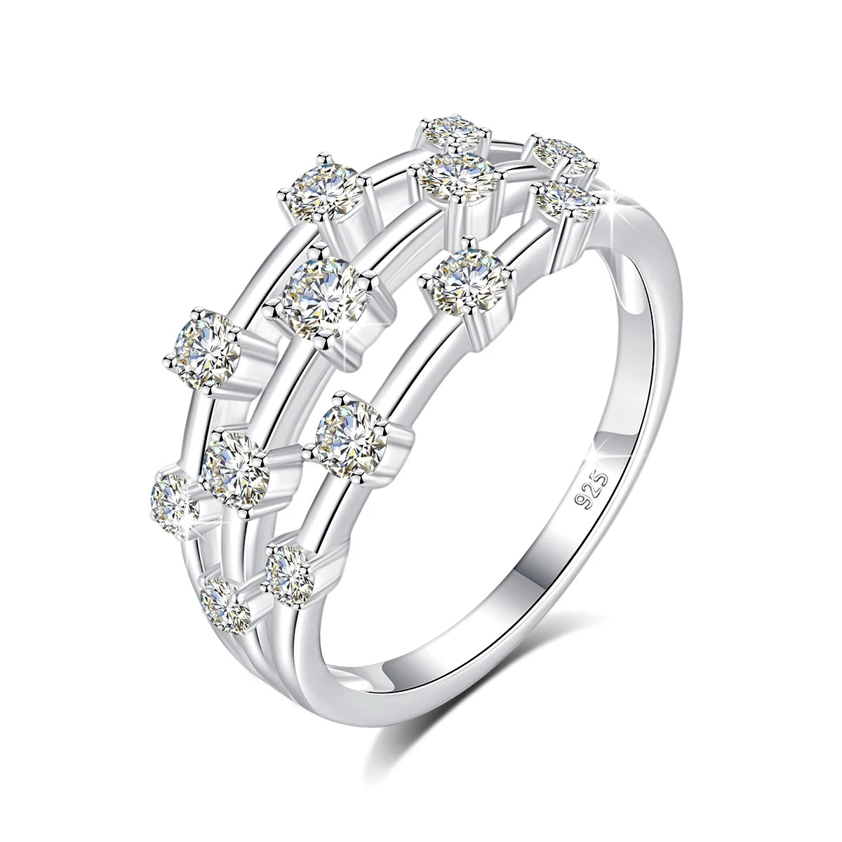 Moissanite Ring for Women 925 Sterling Silver Girls Jewelry Wedding Band Trendy Anniversary Gift Madam Fine Jewelry