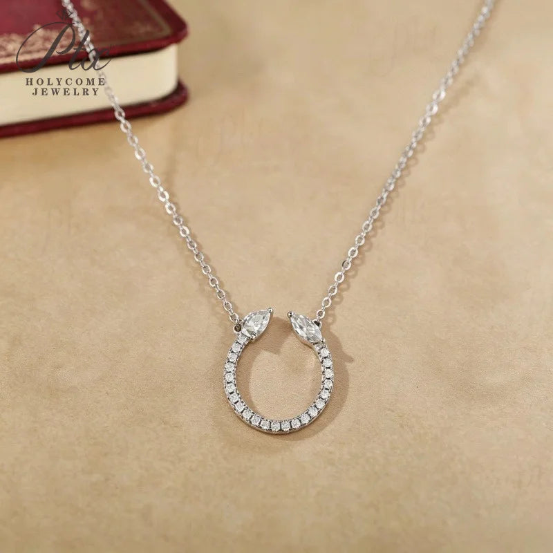 Moissanite Pendant Necklace Water Drop 925 Sterling Silver 18K Gold Plated Classical Unique Gift for Woman Holycome Jewelry