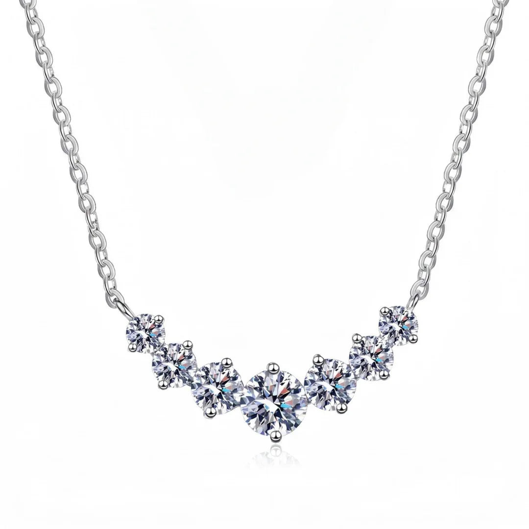 Moissanite Necklace for Woman S925 Sterling Sliver Diamond Pendant Plated Platinum Engagement Wedding Jewely