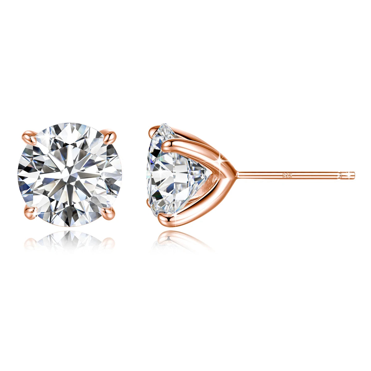 925 Silver Moissanite Round Stud Earrings for Women Men GRA Certified Moissnaites 18K Gold  Plated Ear Studs Wedding Jewelry