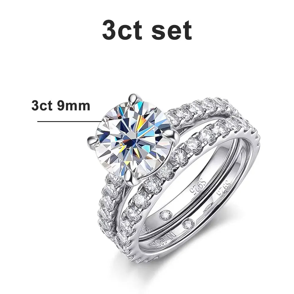 2–4 CT Moissanite Bridal Set with Eternity Band