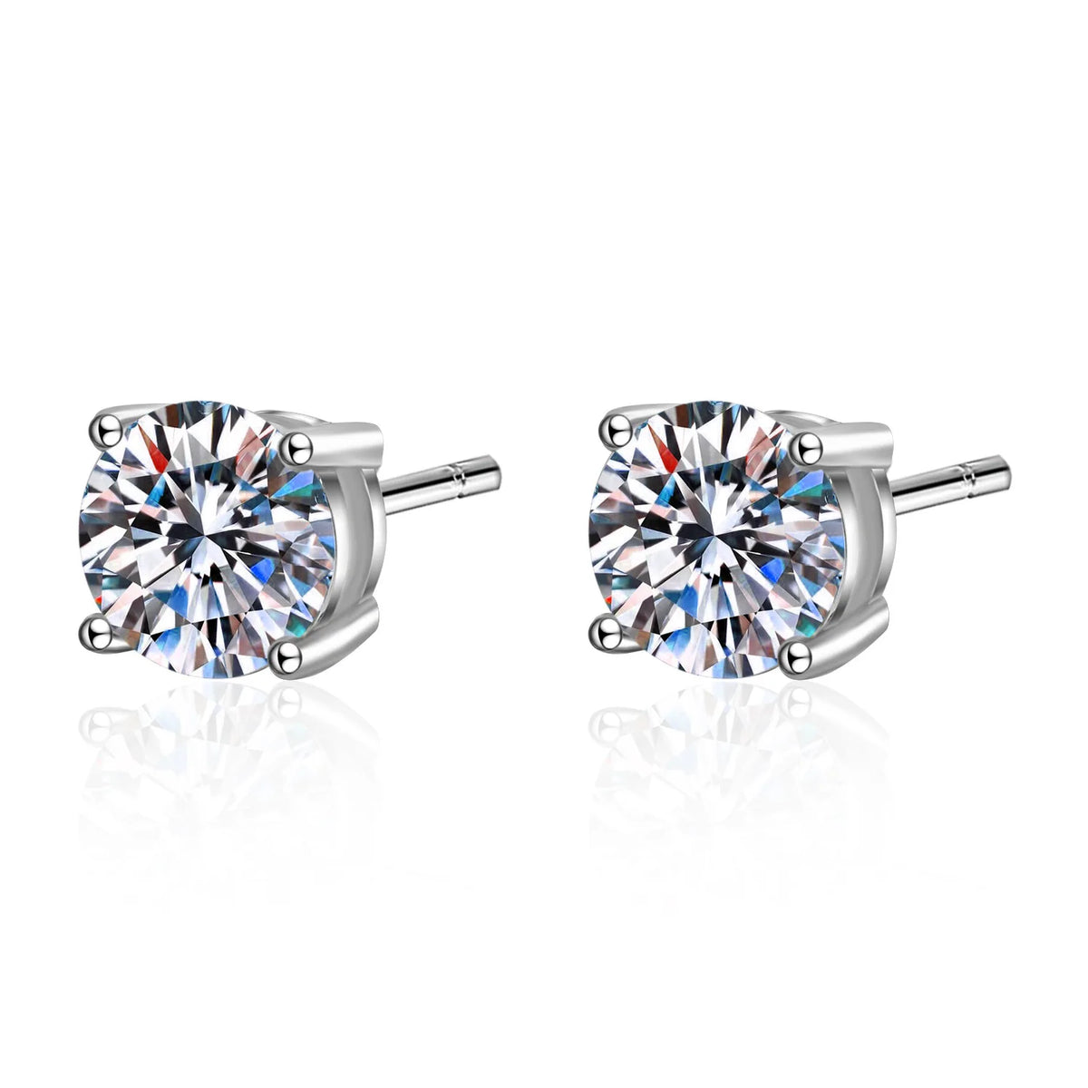 3Carat 8.0mm D Color Moissanite Stud Earrings For Women Top Quality 100% 925 Sterling Silver Sparkling Wedding Jewelry