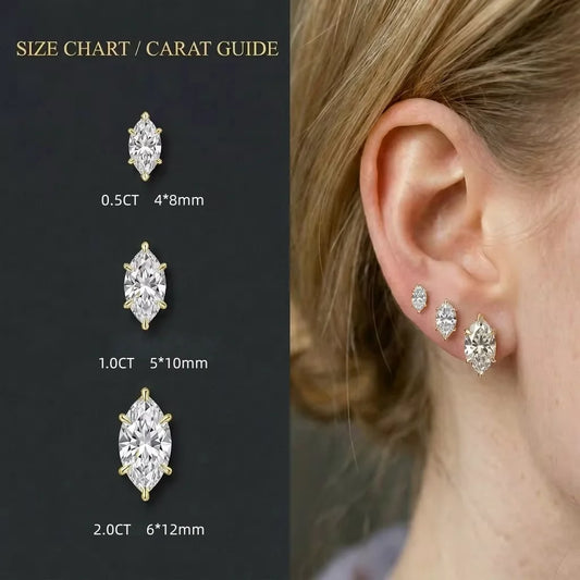 S925 Sterling Silver Round Cut Moissanite Stud Earrings for Women GRA Certified D Color VVS1 Sparkling Elegant Daily Wear