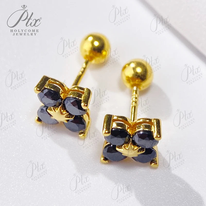 Moissanite Stud Earrings 925 Sterling Silver Screw-Back Piercing Ear Jewelry for Women Men Gifts